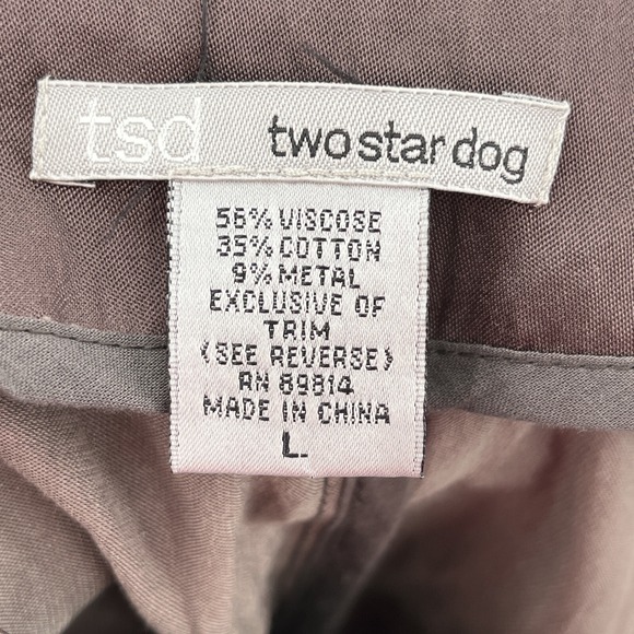 TSD Two Star Dog Size Large Viscose Cotton Metal Crinkle Skirt Brown - Picture 6 of 6